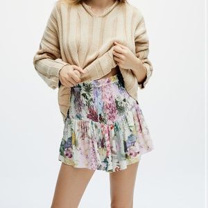 Zara Floral Tiered Ruffle Shorts in Pastel Floral